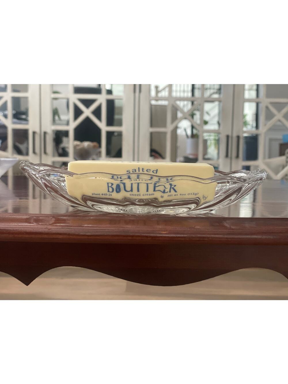 Vintage Glass Butter Dish
